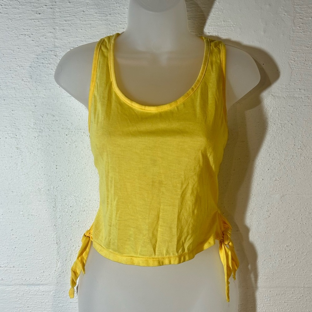 Yellow side tie top